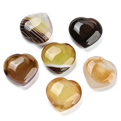 Natural Agate Natural Agate Heart Palm Stones, Dyed & Heated, for Energy Balancing Meditation, 19.5x20x7~8mm
