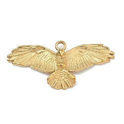 Настоящее золото 14K 304 подвески из нержавеющей стали, очарование орла, реальный 14 k позолоченный, 19.5x41.5x4.5 мм, отверстие : 2.5 мм