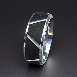 Нержавеющая Сталь Цвет 304 из нержавеющей стали кольца палец для мужчин, трапеция, цвет нержавеющей стали, размер США 10 (19.8 мм)