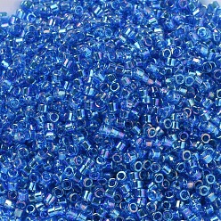 (DB0177) Transparent Capri Blue AB MIYUKI Delica Beads, Cylinder, Japanese Seed Beads, 11/0, (DB0177) Transparent Capri Blue AB, 1.3x1.6mm, Hole: 0.8mm, about 10000pcs/bag, 50g/bag