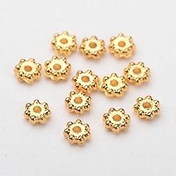 Plaqué Or Abs flocon electroplated plastique perles d'espacement, plaqué or, 4x1.7mm, Trou: 1mm, environ41000 pcs / 500 g