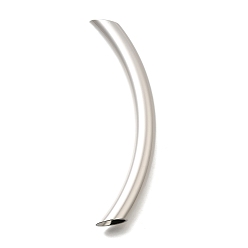 Платина Латунные трубки изогнутой бисера, без кадмия и без свинца, долговечный, стойки покрытие, платина, 10.5x90.5 мм, отверстие : 8.5 мм