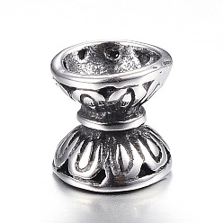 Античное Серебро 316 бусины из хирургической нержавеющей стали, бусины с большим отверстием, античное серебро, 7x7 мм, отверстие : 1.6 мм