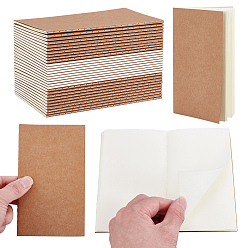 BurlyWood Kraft Paper Blank Notebooks, Rectangle, BurlyWood, 141x80.5x2.5mm