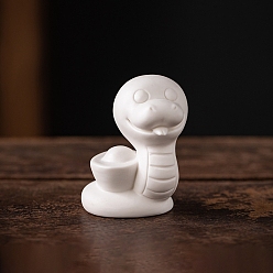 Белый Дым Фарфоровая змея с декором в виде слитка, для украшения рабочего стола домашнего офиса, серый, 56x60x79 мм