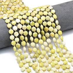 Масло Нефрит Натуральное сливочное масло нефрита бисер нитей, граненый шестиугольный разрез, плоско-круглые, с бисером, 8~8.5x5 мм, отверстие : 0.8 мм, около 36 шт / нитка, 15.16''~15.24'' (38.5~38.7 см)