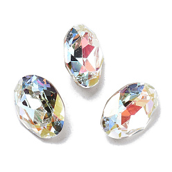 Light Crystal AB K 9 кабошоны из стеклянного страза, задние и задние, овальные, свет кристалл AB, 14x10x6 мм