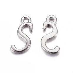 Letter S Подвески из платины, стойки покрытие, без кадмия и без свинца, letter.s, 14x7x2 мм, отверстие : 1.5 мм