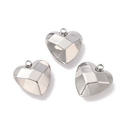 Нержавеющая Сталь Цвет Не тускнеющие 304 подвески из нержавеющей стали, шарма сердца, цвет нержавеющей стали, 24x21.5x10 мм, отверстие : 3 мм