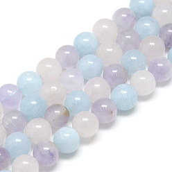 Морганит Природные морганит нитей бисера, круглые, 8x7.5 мм, отверстие : 1 мм, около 46~49 шт / нитка, 15.5 дюйм