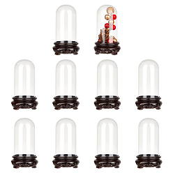 Черный Крышка купола из абс, декоративная витрина, террариум в форме колокола с акриловым основанием, для подарка своими руками сохраненного цветка, чёрные, 48x89 мм