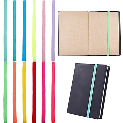 (52) Непрозрачная лаванда Закладка из нейлона и спандекса конфетного цвета, ремешок на резинке для планировщика, плоский, разноцветные, 43x10x1.5 мм, 5 цветов, 1 шт / цвет, 5 шт