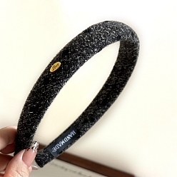 Черный Ткань ленты для волос, резинки для волос с волнистой точкой, для женщин или девочек, чёрные, 135x150 мм