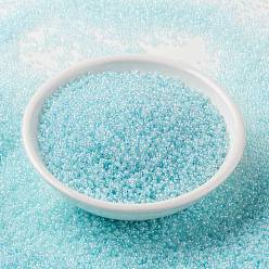 (RR636) SkyBlue Lined Crystal AB MIYUKI Round Rocailles Beads, Japanese Seed Beads, 15/0, (RR636) SkyBlue Lined Crystal AB, 15/0, 1.5mm, Hole: 0.7mm, about 250000pcs/pound