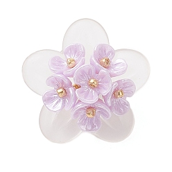 Лиловый Подвески с матовыми акриловыми колпачками для бусин, , с колпачками из искусственного жемчуга и стеклянными бусинами., сирень, 14.5x20x19.5 мм, отверстие : 3 мм