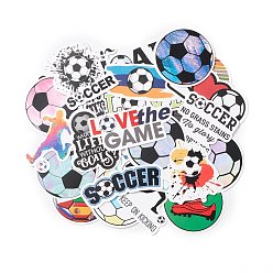 Football Waterproof Self Adhesive Paper Stickers, for Suitcase, Skateboard, Refrigerator, Helmet, Mobile Phone Shell, Football Pattern, 21~75x24~77x0.2mm, about 100pcs/bag