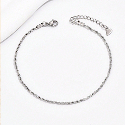 Нержавеющая Сталь Цвет Пляжные браслеты-цепочки из нержавеющей стали для женщин, цвет нержавеющей стали, 9-1/8 дюйм (230 мм)