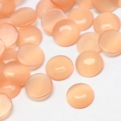 Фора Кабошоны кошачьего глаза, полукруглый, оранжевые, 10x2~3 мм