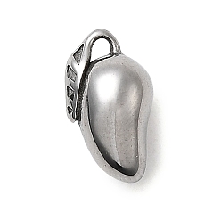 Mango 304 подвески из нержавеющей стали, фруктовые прелести, цвет нержавеющей стали, манго, 12x7x6 мм, отверстие : 1.2 мм