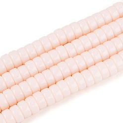 Желтая Старая Ткань  Непрозрачные сплошные цветные стеклянные бусины, плоско-круглые, старое кружево, 6~6.5x3~3.5 мм, отверстие : 0.8 мм, около 114~116 шт / нитка, 14.76~14.96 дюйм (37.5~38 см)