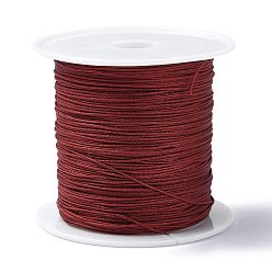 Темно-Красный Нейлоновый шнур с китайским узлом, нейлоновый шнур для изготовления украшений, темно-красный, 0.4 мм, около 28~30 м / рулон