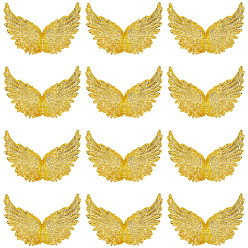 Золотистый 1 набор пластиковых украшений для торта на день рождения, крыло, золотые, 70x102x33 мм, 6 шт / комплект