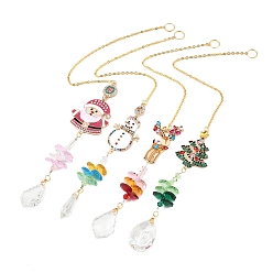 Mixed Shapes 4 шт. рождественские стразы с кристаллами подвесное украшение, со сплавочной фурнитурой, для подвесного декора, разнообразные, 390~395 мм