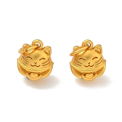 Матовый Золотой Цвет Подвески из сплава , прелести манэки-нэко, матовый золотой цвет, 10x12x7 мм, Перейти кольцо: 6x1 мм, внутренний диаметр: 4 мм