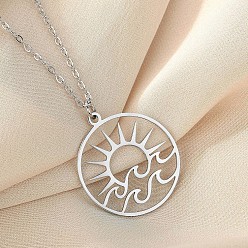 Нержавеющая Сталь Цвет 304 подвеска в виде заката из нержавеющей стали с лазерной резкой, не тускнеет, цвет нержавеющей стали, 17.72 дюйм (45 см)