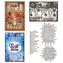 Другие Углеродистая сталь разрезает трафареты, для diy scrapbooking, Фотоальбом, декоративная бумага для тиснения, форма для поздравительных открыток, схема, 109~157x61~156x0.8 мм, 3 шт / комплект
