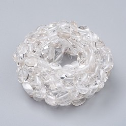 Quartz Crystal Natural Quartz Crystal Stretch Beaded Bracelets, Tumbled Stone, Nuggets, 1-7/8 inch~2-1/8 inch(4.8~5.5cm), Beads: 6~15x6~11x3~11mm