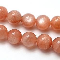 Sunstone Grade AAA Natural Gemstone Sunstone Round Beads Strands, 6mm, Hole: 1mm, about 62pcs/strand, 15.5 inch