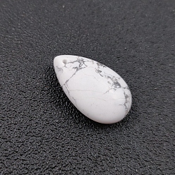 Говлит Природные подвески Говлит, подвески в виде капель, 25x15~18x7~8 мм, отверстие : 1.2 мм