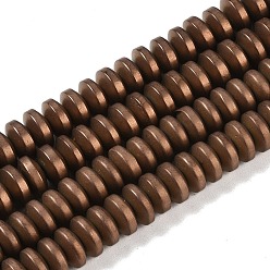 (252) Цвет внутри: морской / фиолетовый на подкладке Гальванические нити из синтетических немагнитных гематитовых бусин, диск, Heishi бусы, античная бронза покрытие, 6x3 мм, отверстие : 1 мм, около 135 шт / нитка, 15.75'' (40 см)