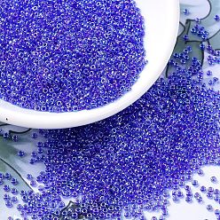 (RR353) Cobalt Lined Sapphire AB Миюки круглые бусины рокайль, японский бисер, (rr 353) сапфир с кобальтовой футеровкой ab, 11/0, 2x1.3 мм, Отверстие: 0.8 мм, о 1100 шт / бутылка, 10 г / бутылка