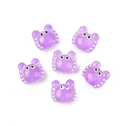 Лиловый Прозрачные стеклянные бусины, бусины ручной работы, краб, сирень, 12.5x14x7 мм, отверстие : 1 мм