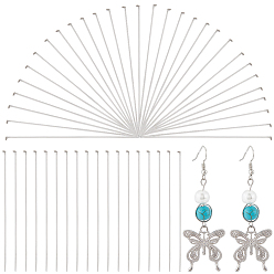 Нержавеющая Сталь Цвет 220 шт. 304 штифты с плоской головкой из нержавеющей стали, цвет нержавеющей стали, 21 датчик, 70x0.7 мм, Руководитель: 1.5 mm