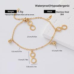Infinity Bracelets vintage en acier inoxydable pour femmes, or, infini, 304 pouce (9.06 cm)