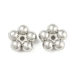 Платина CCB пластиковые шарики, цветок, платина, 20x20x8 мм, отверстие : 2.8 мм