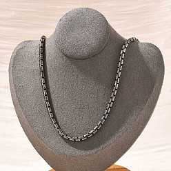 Античное Серебро 304 ожерелья из нержавеющей стали с цепочкой «Бостон» для женщин и мужчин, ионное покрытие (ip), античное серебро, 23.70 дюйм (60.2 см)