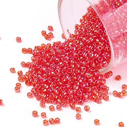 (165) Transparent AB Light Siam Ruby Круглые бусины toho, японский бисер, (165) прозрачный ab light siam ruby, 15/0, 1.5 мм, отверстие : 0.7 мм, Около 135000 шт / фунт