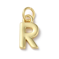 Letter R Стойки обшивки латунные подвески, без кадмия и без свинца, долговечный, реальный 18 k позолоченный, Буква R, 12x6.5x1.5 мм, отверстие : 3.2 мм