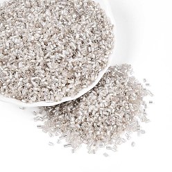 (404) Непрозрачное AB Кислое яблоко 8/0 две серебряные вырезать круглое отверстие на подкладке стекло бисер, цветочный белый, 2.5~3x2~2.5 мм, отверстие : 0.8~1 мм, Около 12100 шт / 450 г