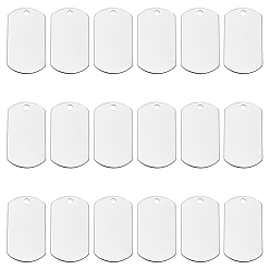 Нержавеющая Сталь Цвет 100 шт. 304 подвески из нержавеющей стали, прямоугольные, штамповка пустой метки, цвет нержавеющей стали, 35x19.5x1 мм, отверстие : 3 мм