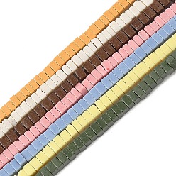 (52) Непрозрачная лаванда Нити бусин из искусственного камня лавы ручной работы, квадратный, яркие глазированный фарфор, разноцветные, 2.5x2.5x1.5 мм, отверстие : 0.8 мм, около 243~250 шт / нитка, 14.96~15.04'' (38~38.2 см)