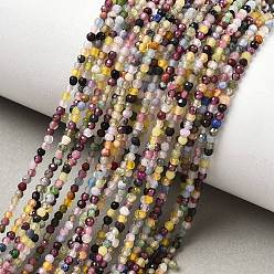 Mixed Stone Natural & Synthetic Mixed Gemstone Beads Strands, Round, Mixed Dyed and Undyed, 2mm