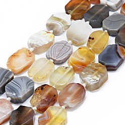 (946FM) Цитрин матовый с зеленой подкладкой Природные Ботсвана агат бисер нитей, прямоугольные, 14~17x11~13x5~6 мм, отверстие : 1 мм, около 21~23 шт / нитка, 15.75~16.14 дюйм (40~41 см)