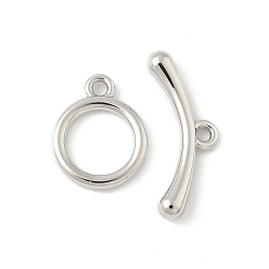 Платина Застежка тоггл из сплава, без кадмия и без свинца, стойки покрытие, кольцо, платина, Кольцо: 13.5x11x1.5 mm, отверстие : 1.5 мм, бар: 7.5x19.5x3 mm, отверстие : 1.5 мм