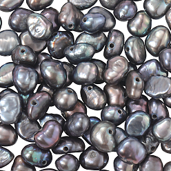 Сланцево-синий 100 шт. натуральный барочный жемчуг кеши, культурный жемчуг пресноводных, двух сторон полированной, окрашенные, самородки, синевато-серый, 4.5x2.8x4.2 мм, отверстие : 0.5 мм