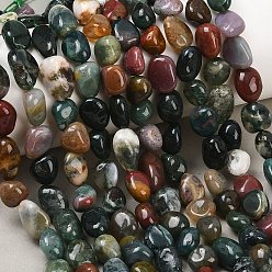 (RRHB277) Кристалл на подкладке из медово-бежевого цвета Природного индийского агата бисер нитей, самородки, упавший камень, 7.5~10x8~12.5x4.5~7 мм, отверстие : 0.8~1 мм, около 19~22 шт / нитка, 7.60''~7.99'' (19.3~20.3 см)